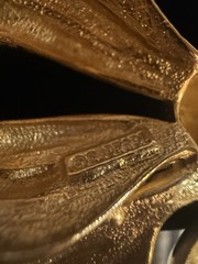Vtg Signed Erwin Pearl Bow Gold Tone Brooch