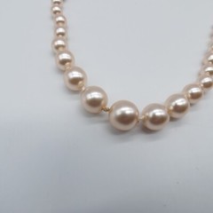 Lady Remington Pink Faux Pearl Necklace Graduated Classic Beaded 21″