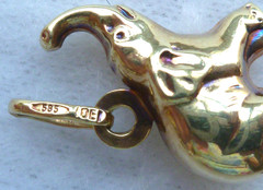Vintage 14K Gold Elephant Charm 1.5 Grams Italy