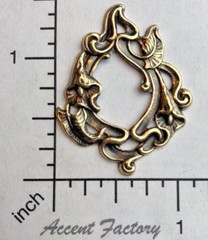 31493 – 2 Pc Oxidized Brass Victorian Floral Spray Jewelry Finding Stamping