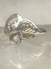 Black Hills Gold ring leaves band size 5.75 sterling silver women girls