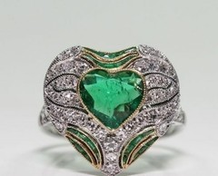 Natural Emerald 2.60 Ct Art Deco Vintage Wedding Ring 925 Sterling Silver