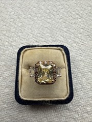 Vintage 925 Sterling Silver Citrine Ring Size 6 – 5.3 Grams