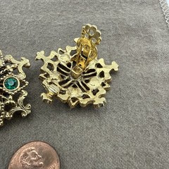 Vintage Clip on Earrings Colorful Rhinestones Jewel