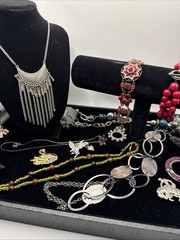 Vintage Lot of 15 Necklaces, Bracelets, Earrings And/or Brooches See Pics