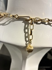 VTG CLEOPATRA EGYPTIAN REVIVAL FRINGE TASSEL BIB COLLAR NECKLACE GOLD TONE 16”