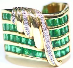 3.00CT 14K Gold Natural Emerald Cut White Diamond Vintage Engagement Ring Band
