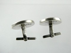 Vintage Guad Jal Mexico Sterling Silver Geometric Design Cufflinks 925 6.2g