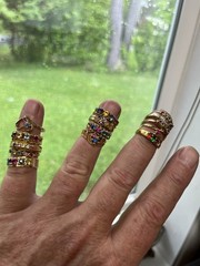 Birthstone Mothers Sample Ring Gold Tone – Lot of 24 – Sold As Is