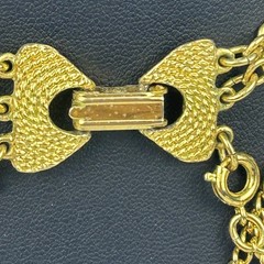 VTG Celebrity Style Multi-Chain Gold Tone Jewelry Set with Brown Glass Stones