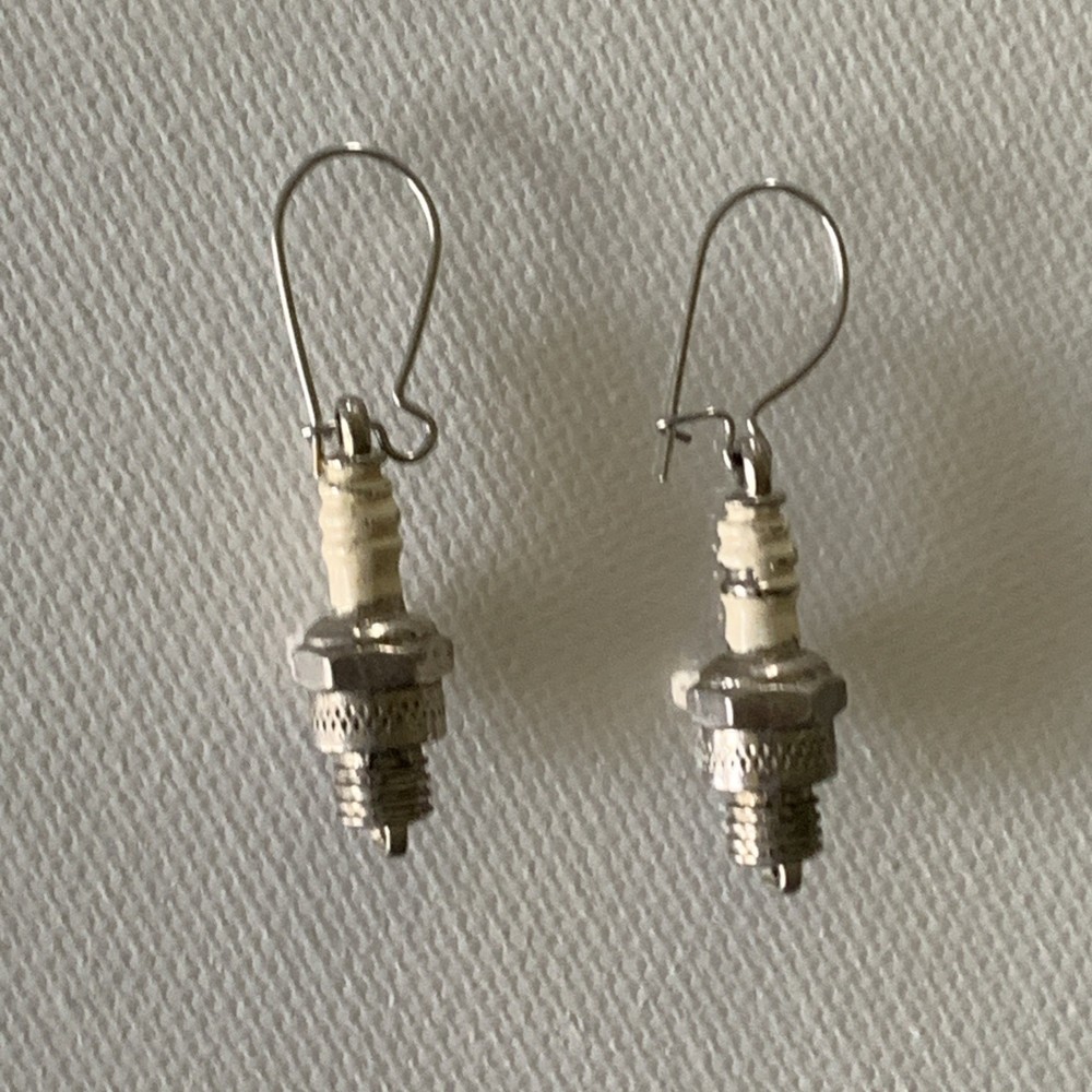 Vintage Spark Plug Dangle Earrings