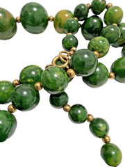 Vintage Bakelite Catalin Chunky Boho Necklace 27” 76.9g Tested Green Beads Deco