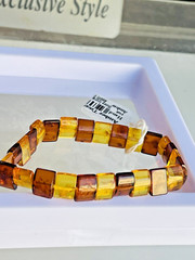 Genuine Baltic Amber Bracelet Vintage Butterscotch Egg Yolk Honey Cognac Polish