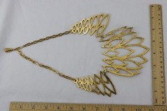 Celebrity Bib Necklace, 60s-70s, Gold Tone, Vintage, 126gr