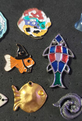 Vintage Fish Brooch Pin Lot of 15 Mixed Metal Enamel Nautical Ocean Jewelry