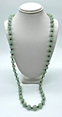 VTG Green Aventurine silver spacers layering endless necklace 32″