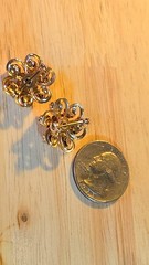 Vintage 1950s JMS Jemstones Green Brooch Pins Set Of 2 Gold Tone Floral