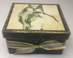 17.5 in Italy Sterling Silver Necklace Cat Print by Diane Kline in Org Gift Box