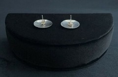 Simple Round Flush Sterling Silver Stud Earrings