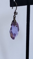 Vintage Earrings Made In 1970s Russia. 875 Silver & Amethyst Color Chrystals