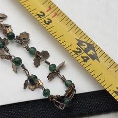 Vintage Czech? Leaf Green Glass Beaded Necklace