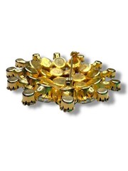 Green AB Clear Crystal Domed Brooch Gold Tone Vintage