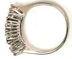 14k White Gold Sapphire & Diamond Ring Size 5.25