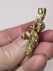 Vintage Bow Rhinestone Gold-tone Brooch Pin/pendant