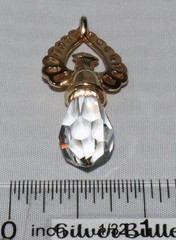 Sterling Silver Gold Toned Vintage Lenox Faceted Crystal Angel Pendant