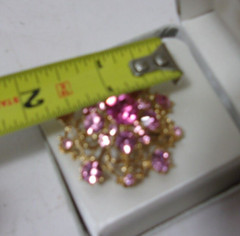 Vintage Brooch Pink Stones Ladies Pin back NICE!