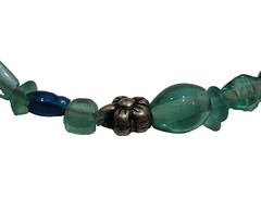 Artisan Ocean Blue Color Glass Beaded Choker Necklace Sea Colors 16 Inch