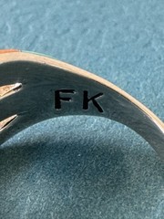 ANTIQUE 1920’s SIGNED FK ZUNI INDIAN .925 STERLING SILVER MULTI STONE INLAY RING