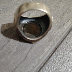 Vintage 1935 Sterling Silver Buffalo Nickel Ring Size 13