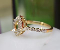 Vintage 10K Diamond Semi Mount Ring Setting sz 7.2
