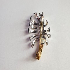 Danecraft Vintage Two Tone Silver and Gold Leaf Brooch Pin Botanical Design 90’s