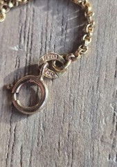 18K Solid Yellow Gold Vintage Necklace Rolo Chain 20.5″