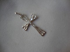Vintage Sterling Silver Intriguingly Unique Diamond Cut Open-Work Cross Pendant