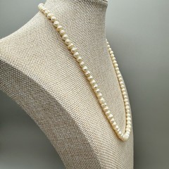 Vintage Cultured Freshwater Pearl Necklace 20” 5.7mm Push Button Clasp Strand