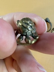 Vintage Solid Brass Handmade Animal Rings Frog Lion Cat & Turtle Artisan Art Lot