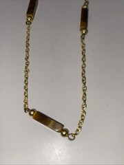 Neutral Vtg 17Pc Lot Jewelry Modern Tiger Eye Gems Gold Tone Christophe Poly