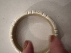 Vintage Style Resin Bangle Elegant Cream/Beige Carved Bracelet Jewelry