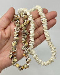 Vintage Y2K 90s Puka Shell Heishi Necklace Lot (10) Surfer Hawaiian Summer Beach