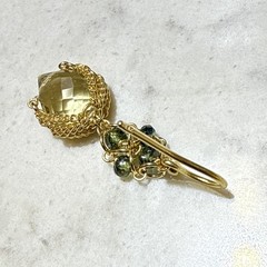 Anthony Nak lemon quartz & prasiolite Earrings – 18Kt yellow gold