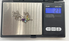 Ross Simons 925 Sterling Silver Multi Gemstone Butterfly pendant necklace 15″