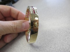 Stunning 6.00 ctw Princess cut Ruby and Diamond Bangle Bracelet 6.5in Make Offer