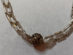 VINTAGE ART DECO FLAPPER NECKLACE 62″ GLASS TUBE MERCURY BEADS