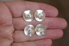 Diamond Cut White Gold 14mm Jackets For Earrings Use With Any Studs Create Look