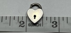 Sterling Silver Heart Locket Charm Pendant Puffy Signed Lampl Vintage Antique US