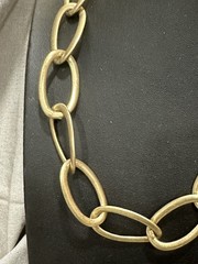Open Oval Link Necklace Brassy Gold Tone Kenneth Cole 18″