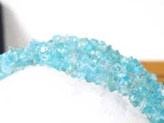 New Natural Raw Paraiba Apatite Chip Bead Sterling Silver 925 Necklace